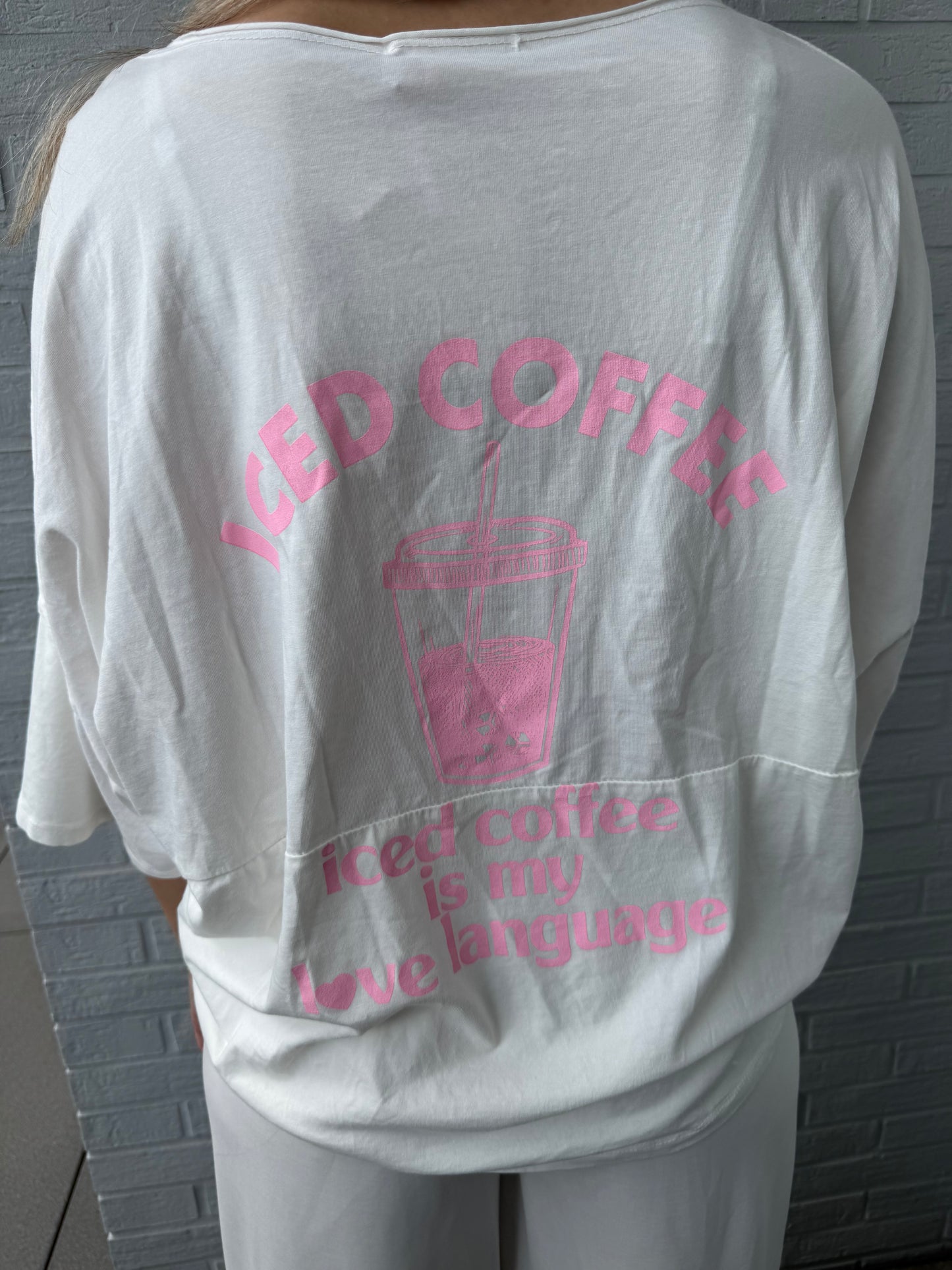 Tshirt Iced Coffee weiß