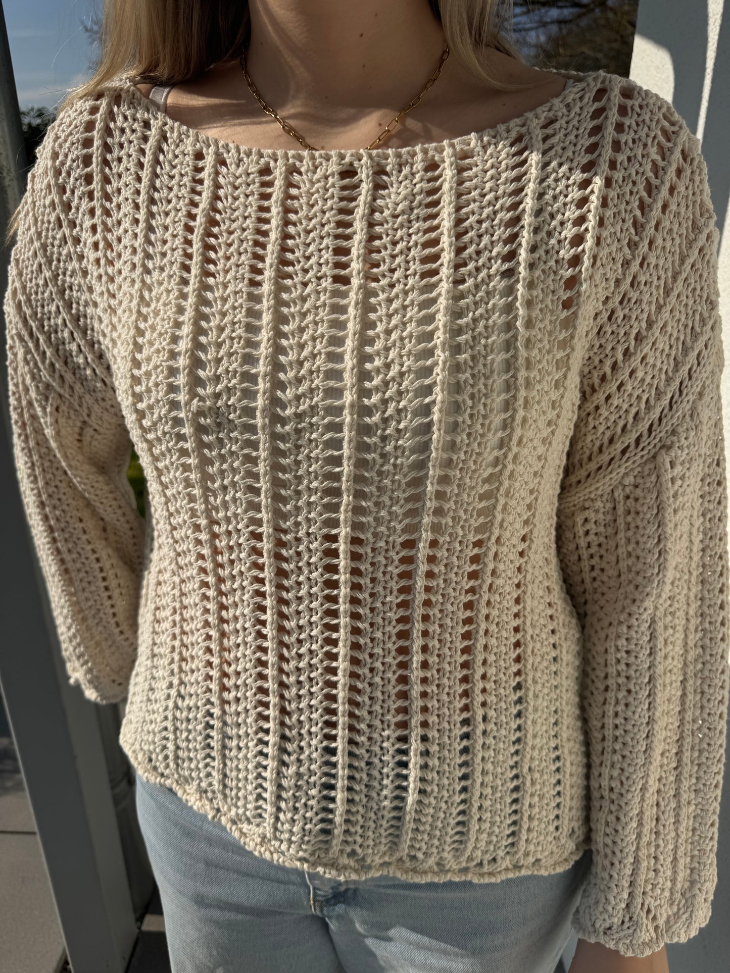 Häkelpullover Mala beige