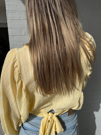Bluse gelb mit Streifen
