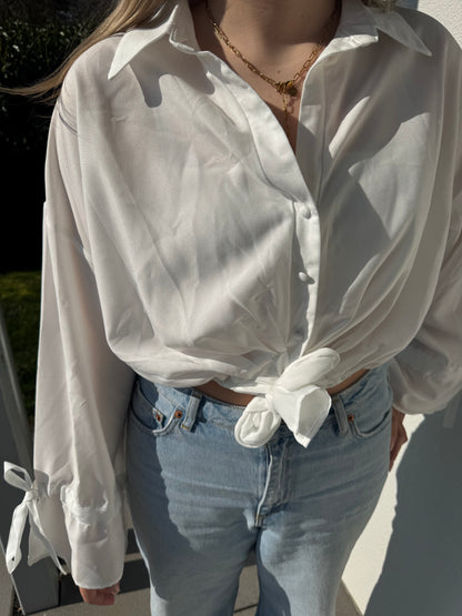 Crop Bluse weiß