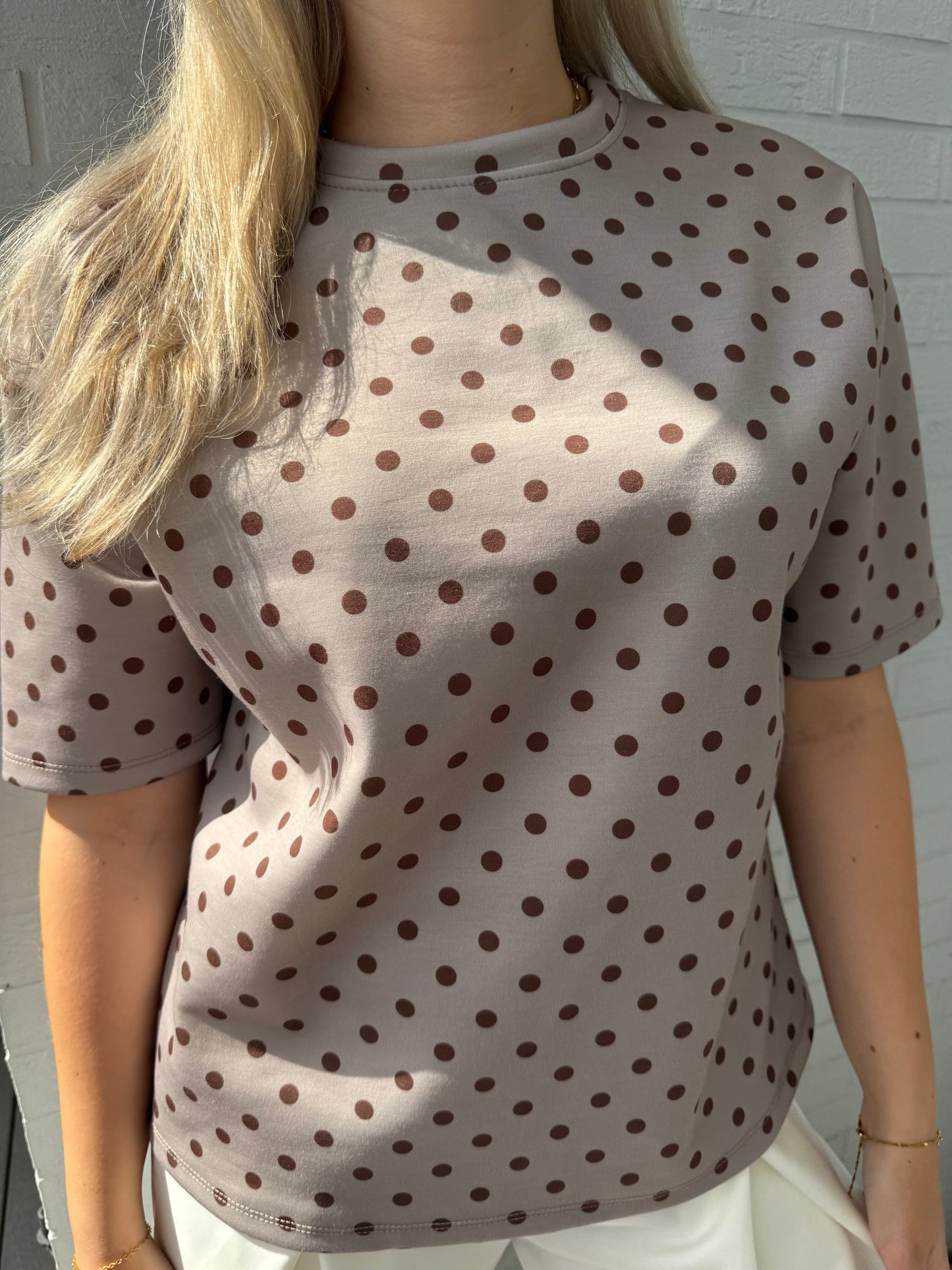Shirt Polka Dots taupe