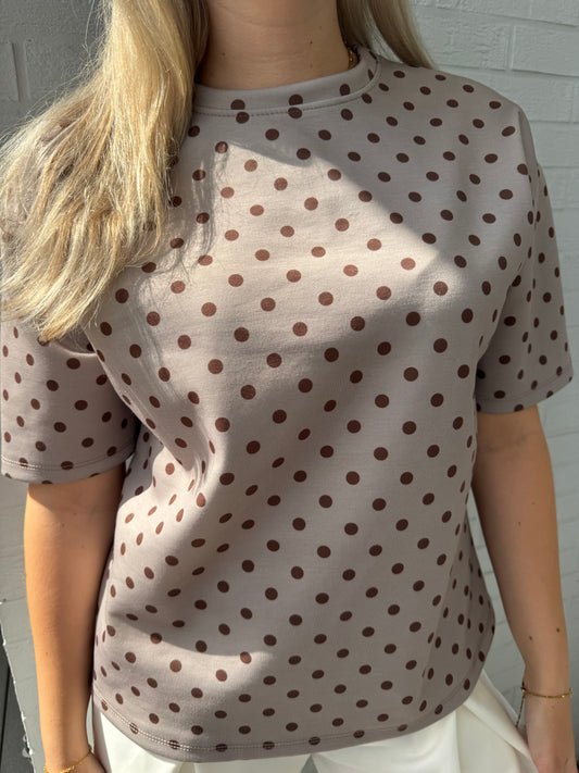 Shirt Polka Dots taupe