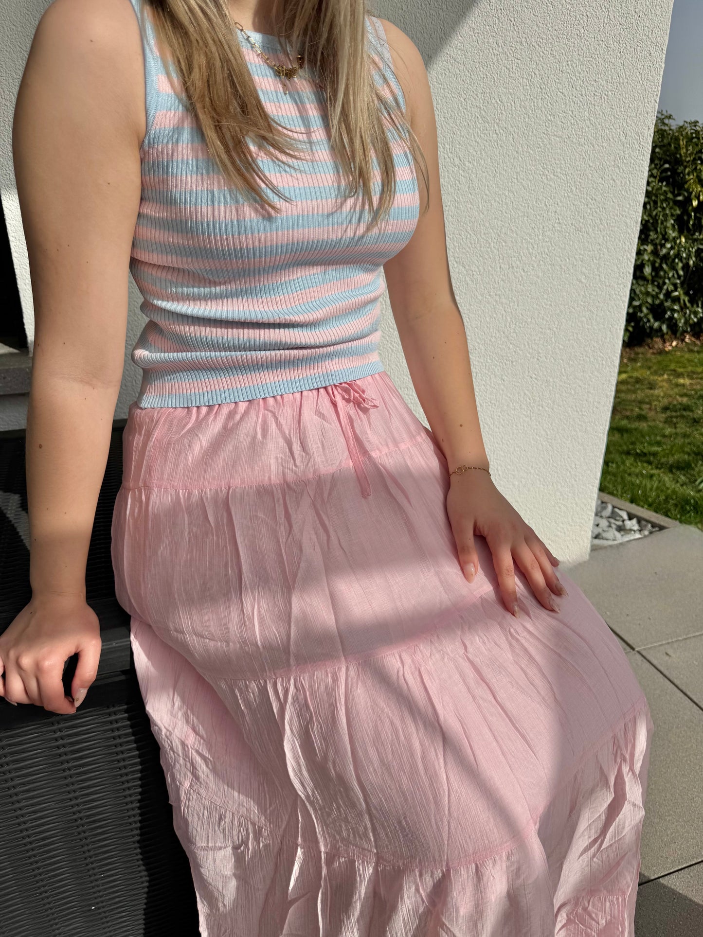 Leichter Rock lang rosa