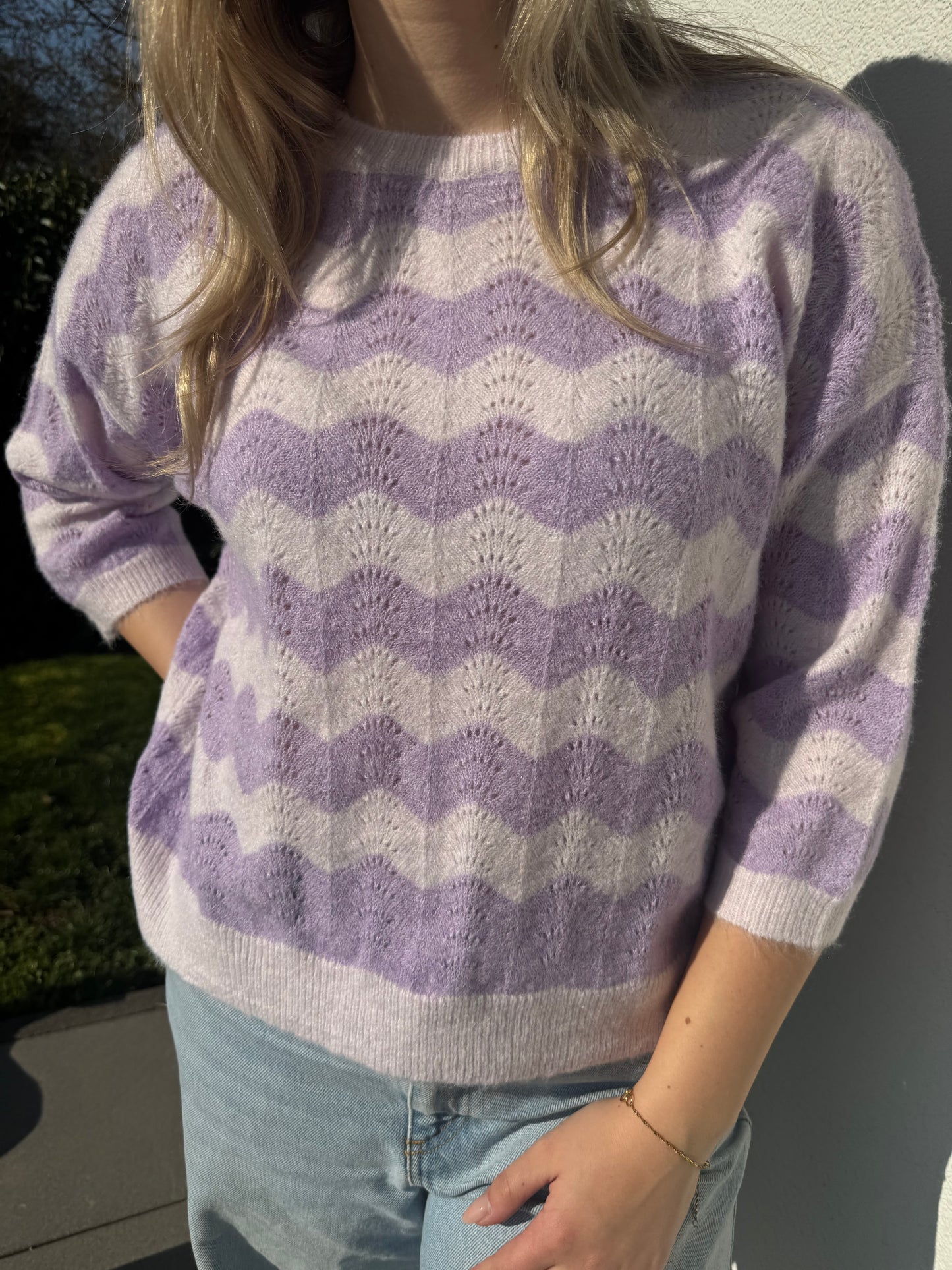 Pullover wave flieder