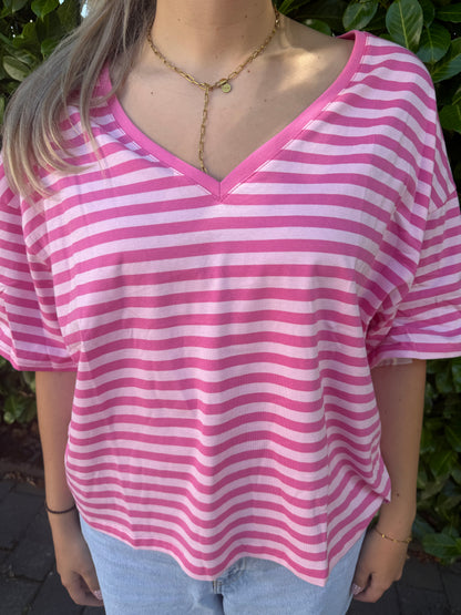 Tshirt Stripy rosa