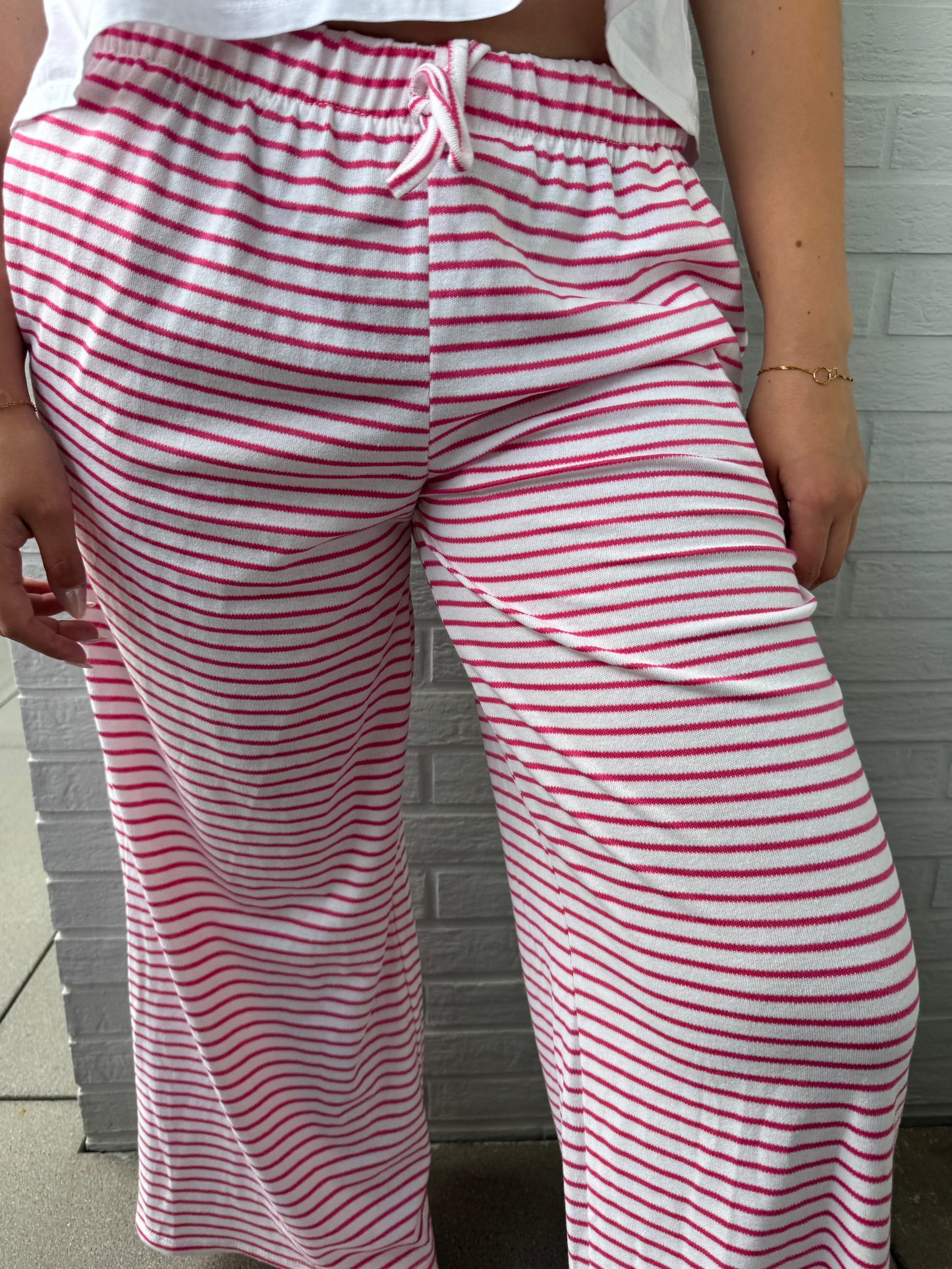 Streifen Hose rosa pink