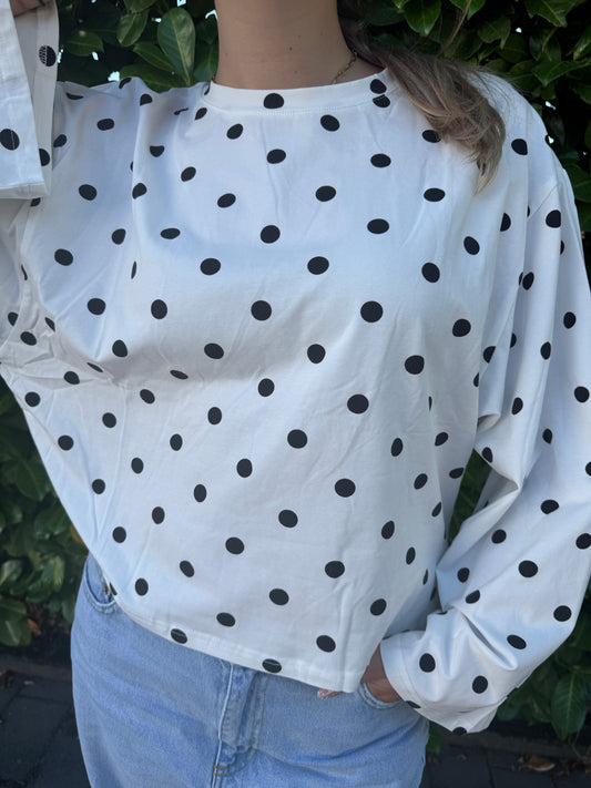 Shirt Dotty white/black