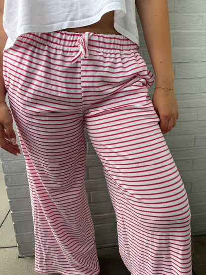 Streifen Hose rosa pink