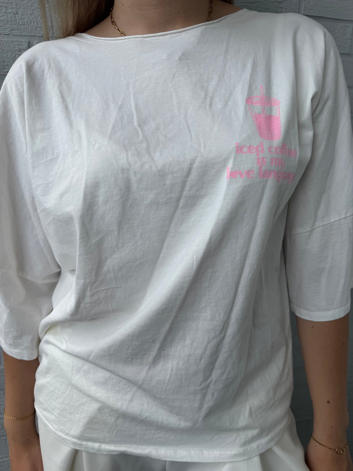 Tshirt Iced Coffee weiß