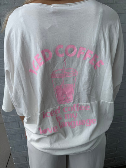 Tshirt Iced Coffee weiß