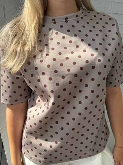 Shirt Polka Dots taupe