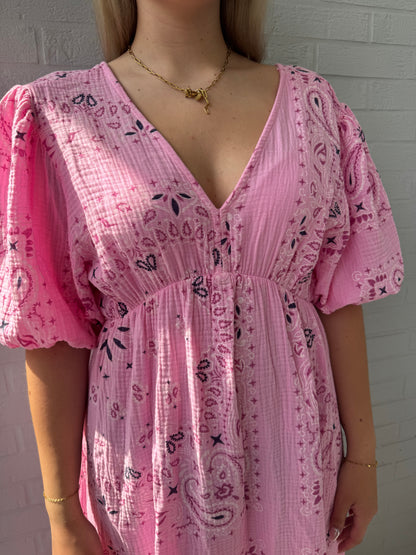 Musselin Midikleid mit Muster