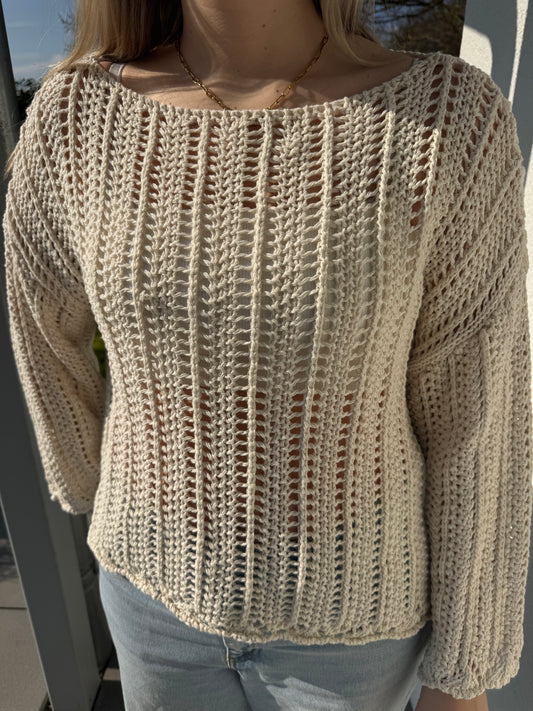 Häkelpullover Mala beige