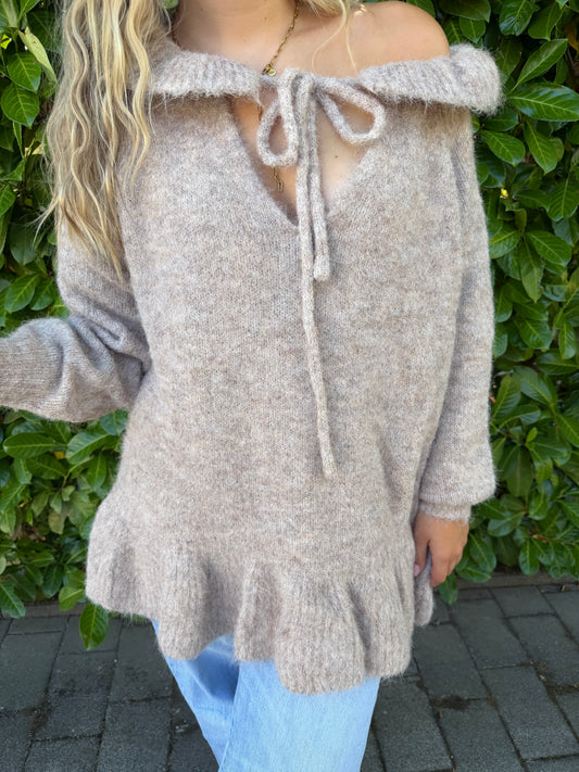 Pullover Strickglück taupe