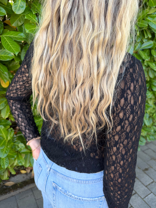 Shirt black lace