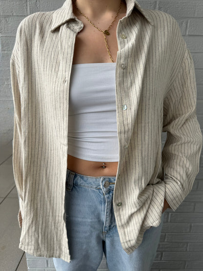 Leinen Hemd beige